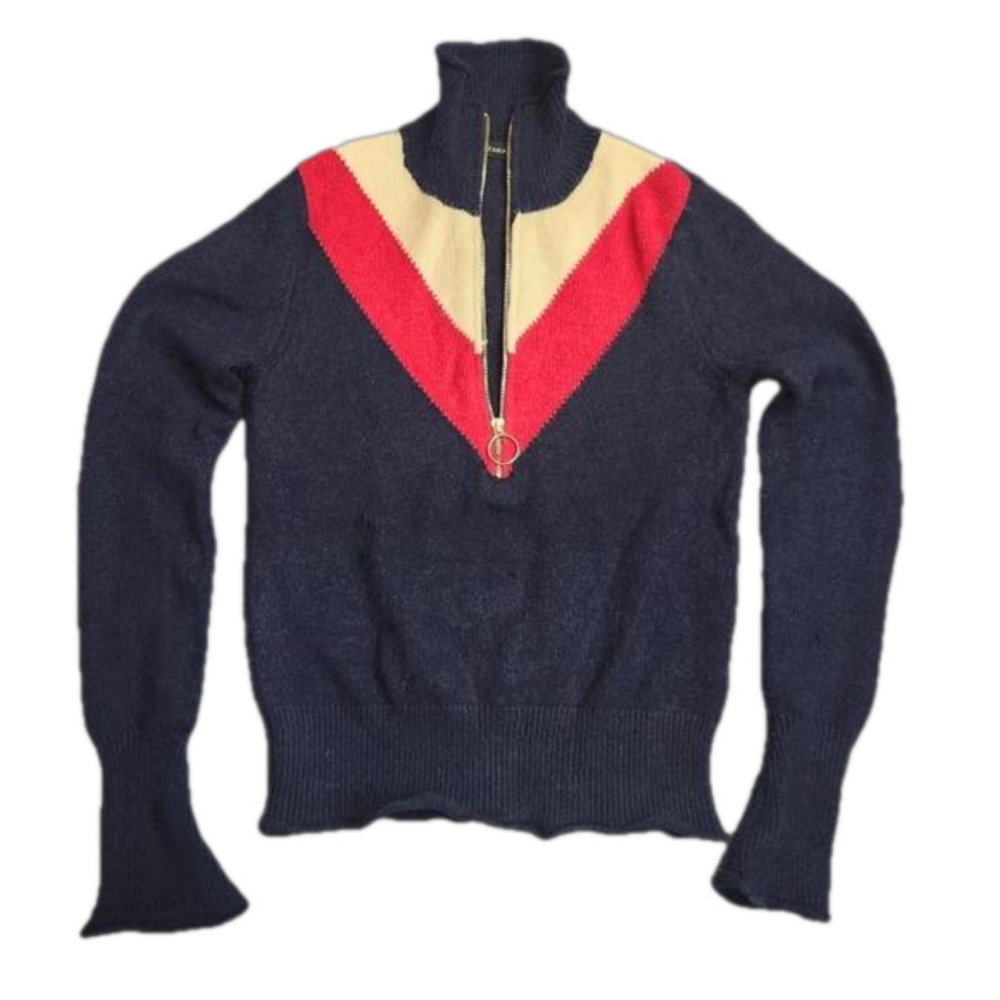 3/$25 Zara knit half zip up sweater size Medium red